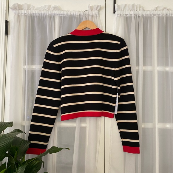 NWT Ronny Kobo Nautical Striped Cardigan Sweater - Picture 4 of 14